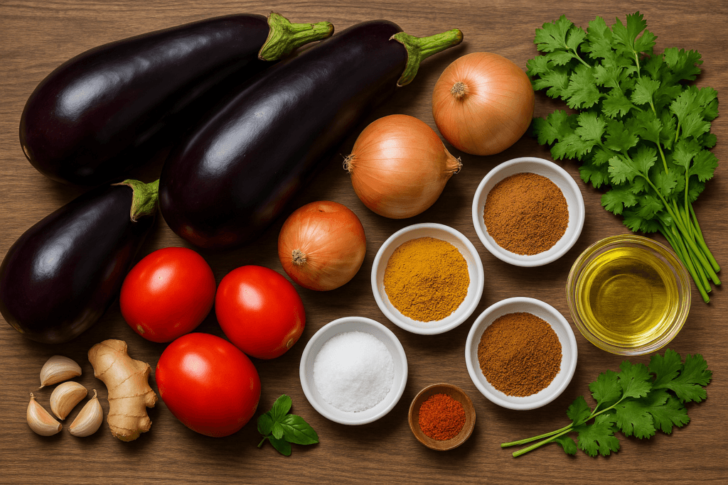 Préparation du baingan bharta chez vous